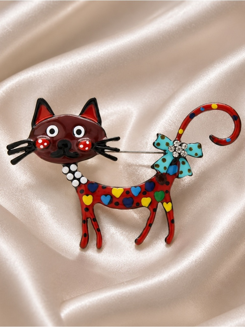 Cute Kitty Cat Playful Colorful Brooch - Picture 4 of 6